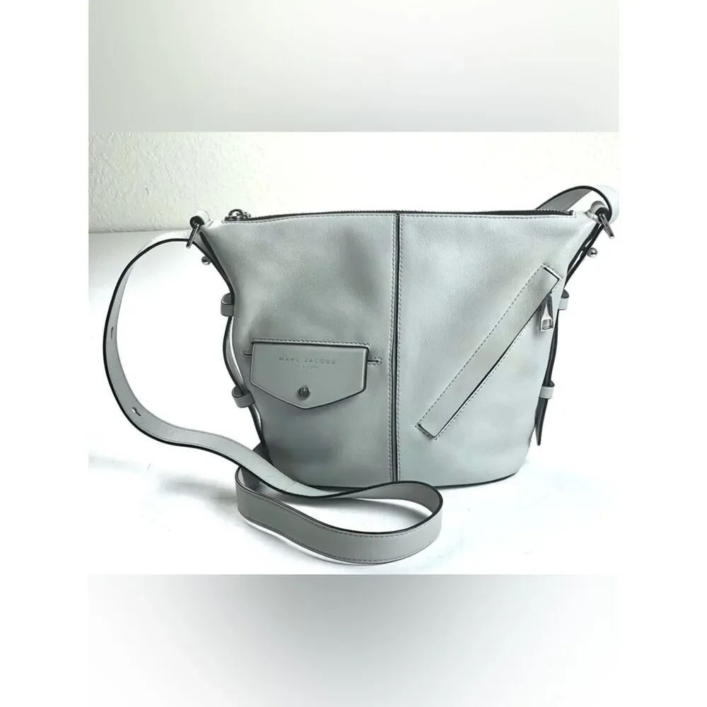 Marc Jacobs The Sling Back Mini Light Gray Leather Crossbody